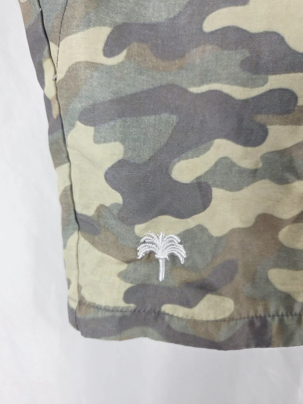 OAS Kid Camouflage Drawstring Swim Trunks with Palm Embroidery Size 10